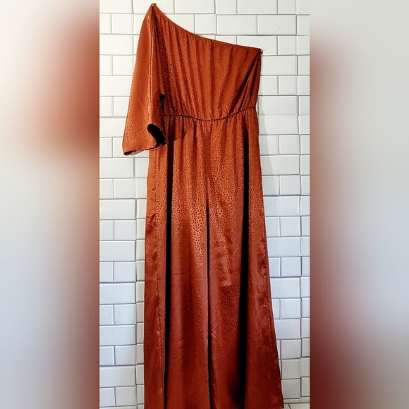 ACCENT PRONE THE LABEL Ladies One Shoulder Jumpsuit Elastic Waist Wide Leg Light - Picture 6 of 8